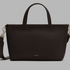 Cuyana Burgundy/Brown Leather Shoulder Bag